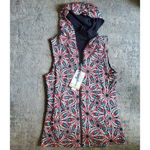 NEW Satva Sarana Size Small Sleeveless Hoodie Reversible Exotic Floral Print
